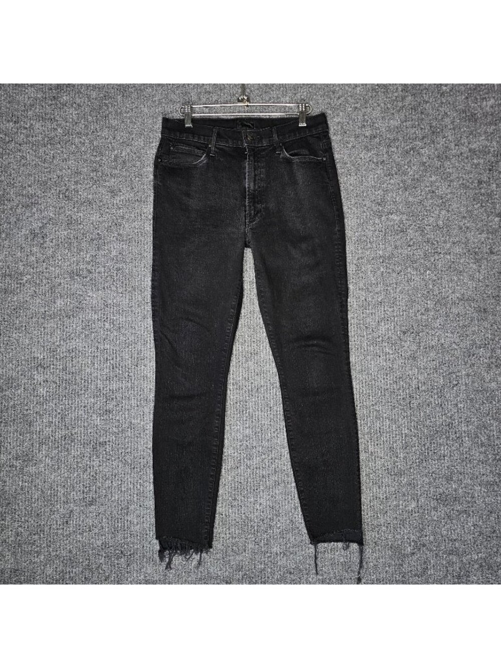 Mother Jeans Black Stunner zip Ankle Step Fray Not Guilty Denim Womens Size 30